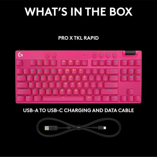 купить Игровая клавиатура Logitech G PRO X TKL RAPID, Magenta в Кишинёве 