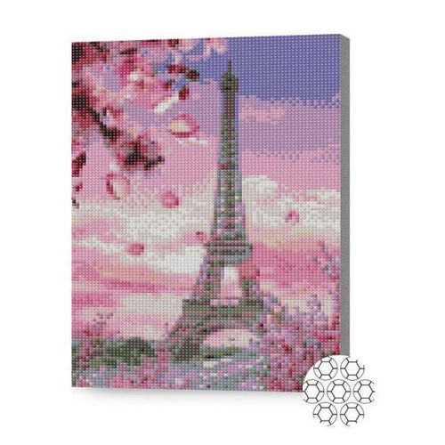 купить Картина по номерам Art Gallery XQB80283 Mozaic cu diamante Paris roz 30x40cm в Кишинёве 