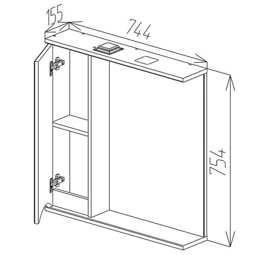 купить Зеркало для ванной Bayro Elara 750x750 левый белый мат в Кишинёве 