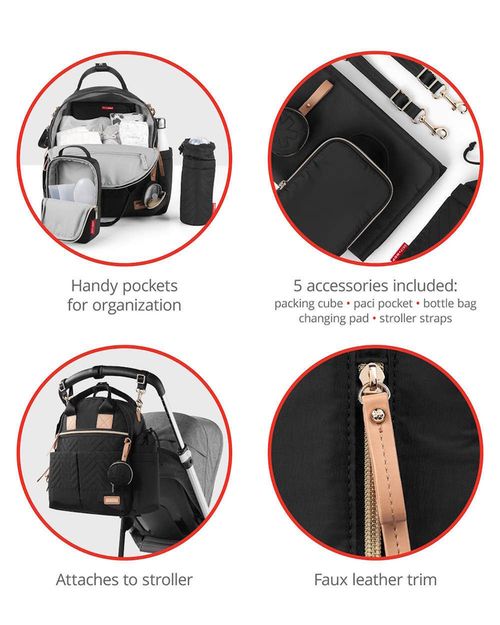 купить Сумка для мам Skip Hop 200675 6 in 1 Black Suite в Кишинёве 