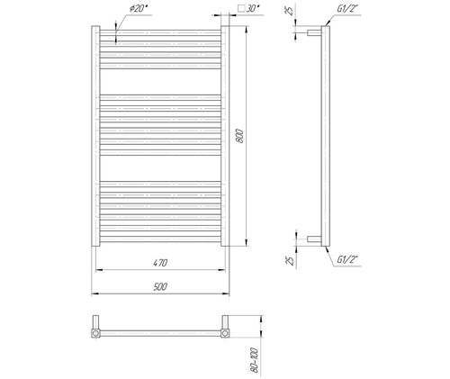 Uscător de prosoape Hera 800х500/470 