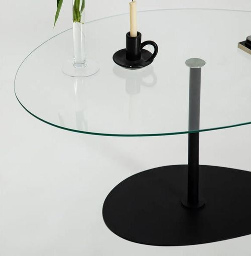 cumpără Măsuţă cafea Trendy Porto, Transparent, Negru în Chișinău 