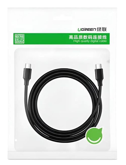 cumpără Cablu telefon mobil Ugreen 50998 Type-C to Type-C TPE 1.5m 480Mbps 3A 60W US286, Black în Chișinău 