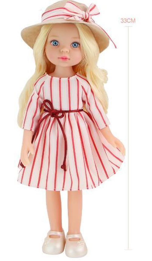 купить Кукла Essa 91099-E Păpușa Mica Milly, în rochie alb-roșie, 33 cm в Кишинёве 