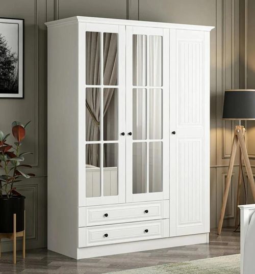 cumpără Dulap Trendy Kale 3 Mebran Kapak 190-Alb, 52x190x135cm în Chișinău 