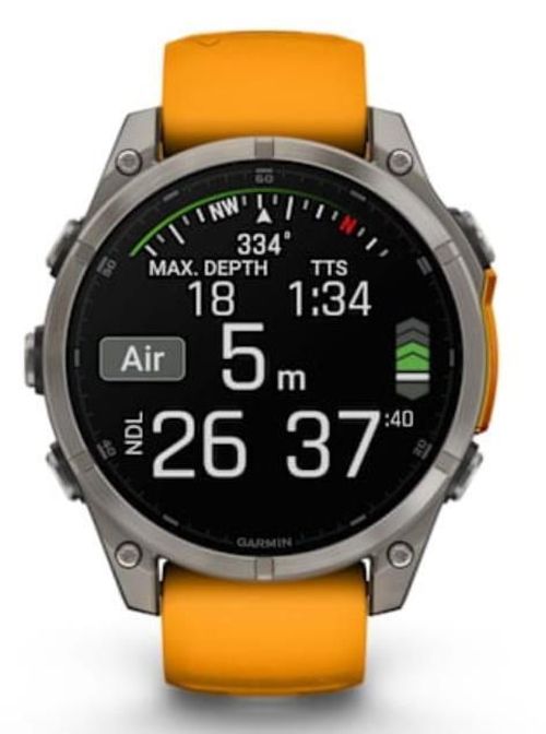 купить Смарт часы Garmin Fenix 8 – 47 mm, Sapphire, Titanium with Spark Orange (010-02904-11) в Кишинёве 