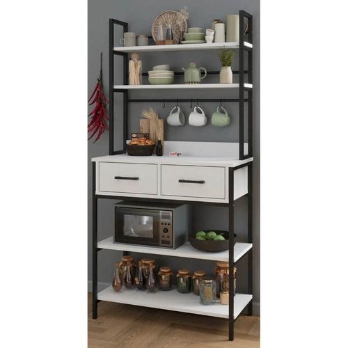 купить Этажерка Nex Home Многоярусный, для кухни, 2 ящика, 81,6x39,6x169 см, Белый (28-02-01) в Кишинёве 