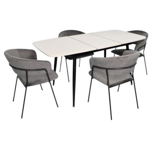 купить Комплект стол и стулья Evelin di Costacurta стол DT-532R B + 4 стула YTC-097B UF Blu-14 (Dark grey) в Кишинёве 