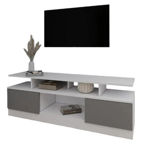 cumpără Comodă TV Smartex (16534) Т9 180cm TV Alb+Grafit în Chișinău 