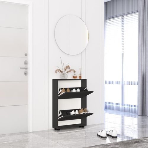 cumpără Raft pentru încălțăminte Mobildor-Lux Leo Slim 100x16x86H cm White/Anthracite în Chișinău 