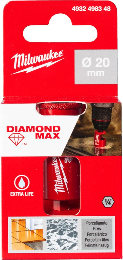 cumpără Set de tubulare, bite, duze Milwaukee 4932498348 Carota DIANOND MAX 20mm în Chișinău 