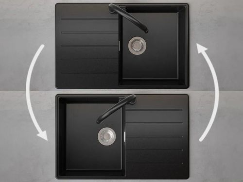 купить Мойка кухонная Primagran Copenhagen 780-50 Top Black + accesorii 500x780 MKHKC в Кишинёве 