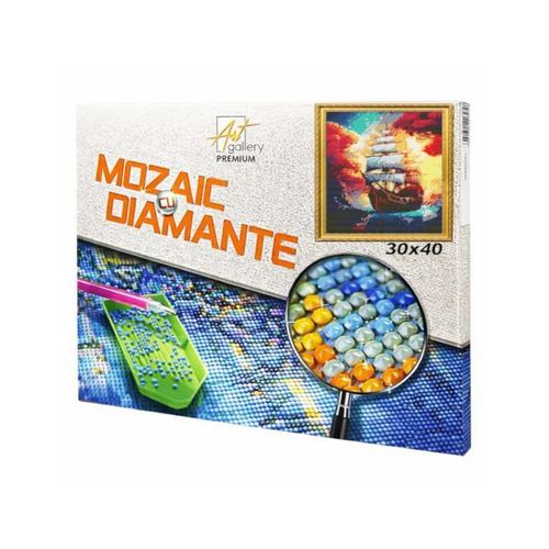 купить Картина по номерам Art Gallery GB87783 Mozaic cu diamante 30x40cm Corabie in tara magica в Кишинёве 