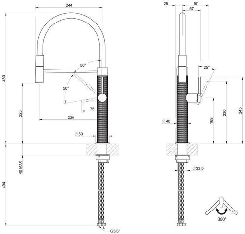 купить Смеситель кухонный Gessi 60012-727 Gessi 316 Brass Brushed PVD в Кишинёве 