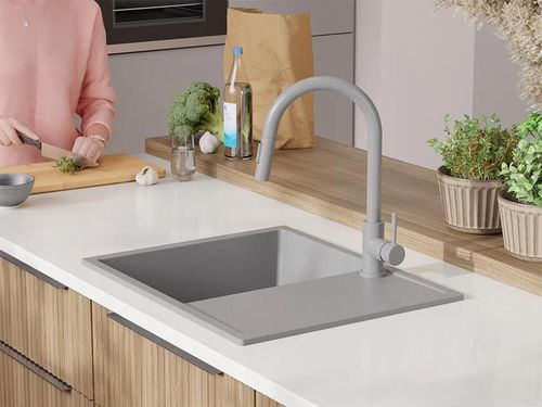 cumpără Chiuvetă bucătărie Primagran Ibiza 620-45 Grey + accesorii 500x620 MI6KS în Chișinău 