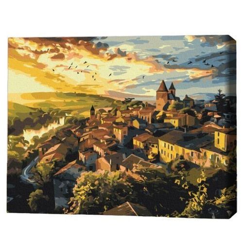 купить Картина по номерам BrushMe BS53966FC 40х50cm (fără cutie) Păsări deasupra turnurilor в Кишинёве 