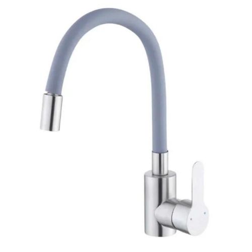 купить Смеситель кухонный Hydro S Aquafix 404 din inox cu pipa flexibilă, gri (0400317) в Кишинёве 