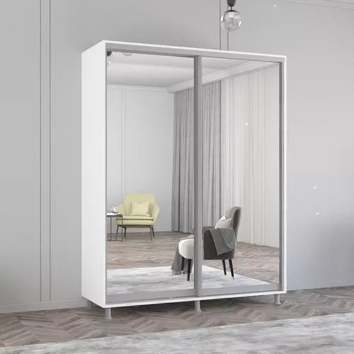 купить Шкаф Mobildor-Lux Раздвижные зеркальные двери Aron-P (190x60x240H см) Бриллиантовый Белый в Кишинёве 