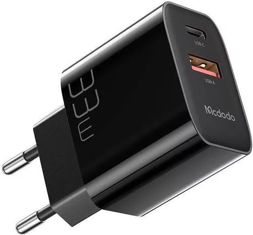 купить Зарядное устройство сетевое MCDODO CH-0922 Wall Charger 1xUSB 1xType-C with Cable Type-C toType-C 33W, Black в Кишинёве 