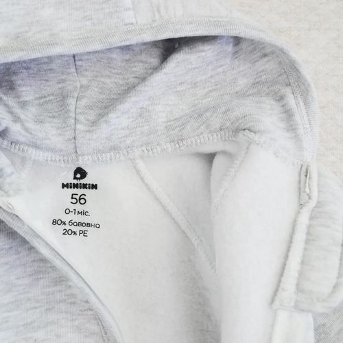 cumpără Haine pentru copii Minikin 231561362 Trinitka Комбинезон с капюшоном серый меланж 1-3 мес (62 см) în Chișinău 