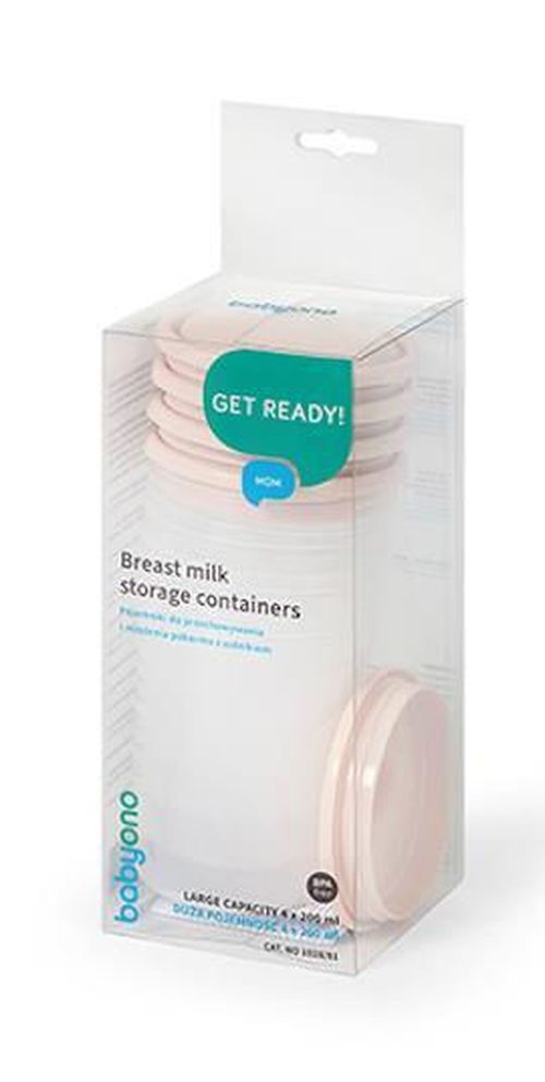 купить Контейнер для хранения пищи BabyOno 1028/01 Container pentru depozitarea de lapte (4 buc.) bej в Кишинёве 