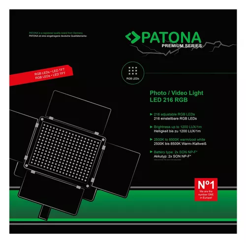 купить Освещение для фото-видео Patona Premium LED Photo/Video Light RGB 216 в Кишинёве 