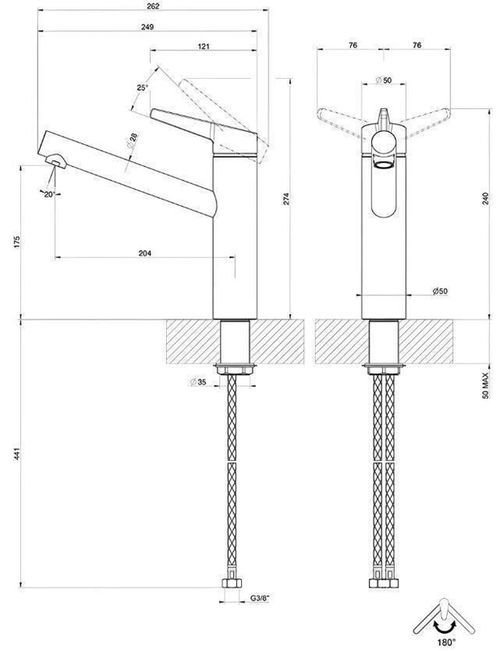 купить Смеситель кухонный Gessi 60532-299 Thalium Matte Black в Кишинёве 