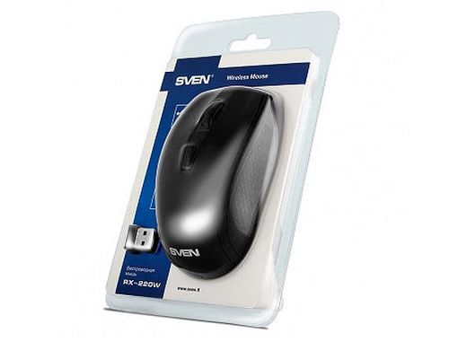 cumpără Mouse SVEN RX-220W Wireless Black, 1000dpi, nano reciever, USB (mouse fara fir/беспроводная мышь) în Chișinău 