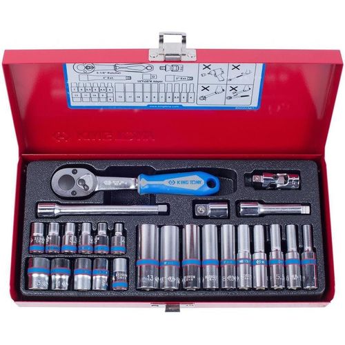 cumpără Set de unelte de mână King Tony 2526MR Set chei tubulare cu 6 vârfuri de 1/4" cu accesorii, 26 buc. în Chișinău 