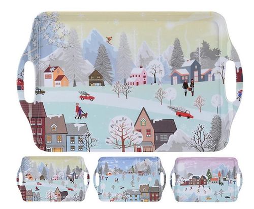 cumpără Tavă de bucătărie Promstore 48933 Tava de Craciun "Sat" 45x30сm, melamina în Chișinău 