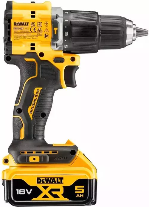 купить Шуруповёрт DeWalt DCD100YP2T-QW 18V, 2 x 5Ah в Кишинёве 