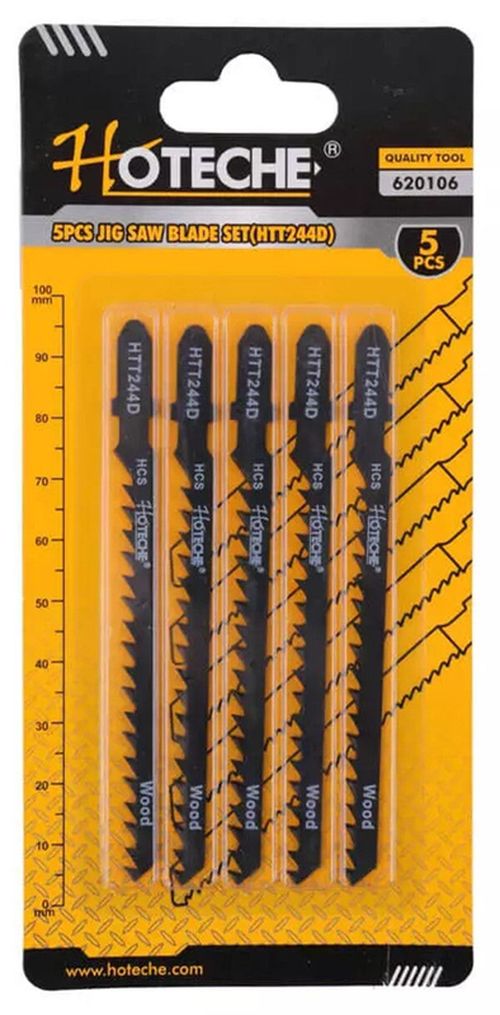 cumpără Accesoriu pentru fierăstrăie Hoteche 620106 Пилки для лобзика по дер. T244D 6TPI 100mm 5шт. în Chișinău 