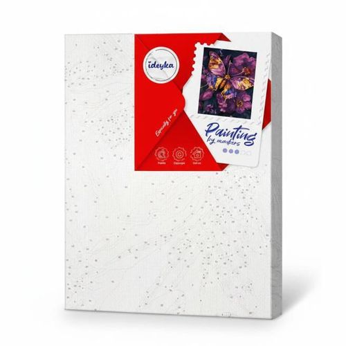 купить Картина по номерам Ideyka KHO6692 30x40cm Eco, Fluture auriu cu vopsele metalic extra в Кишинёве 