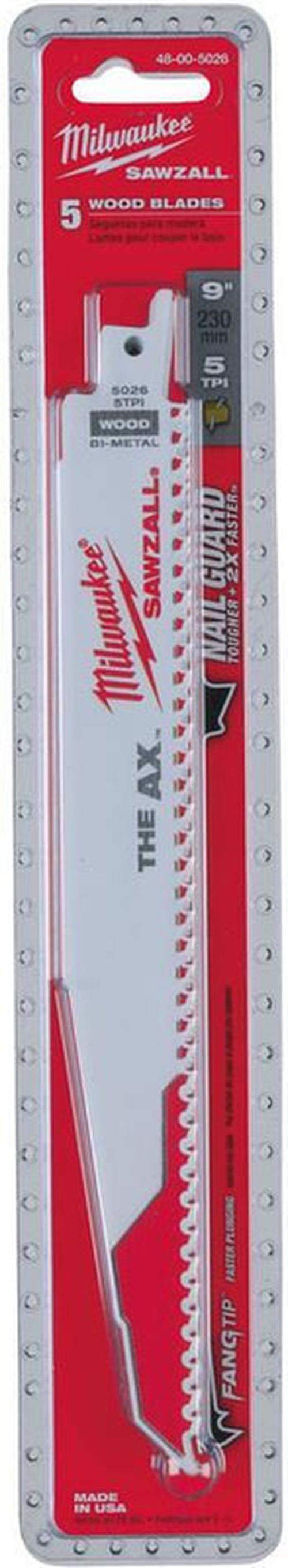 купить Аксессуар для пилы Milwaukee 48005026 Пилки для сабельной пилы демонтажные по дереву (с гвоздями), 230x5мм, max 175мм (P.5) в Кишинёве 