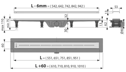 cumpără Trap de duș Alcaplast APZ18-850M комплект în Chișinău 