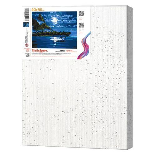 cumpără Tablou pe numere BrushMe BS33220 Pictura pe numere 40x50cm Eco Noapte cu luna în Chișinău 