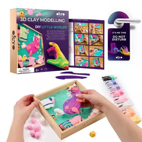 купить Набор для творчества Okto 20050 Set creativ DIY cu plastilină aerată Air Clay Lumi mici: Unicorn в Кишинёве 