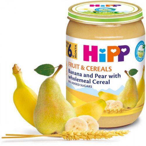 Piure HIPP banane-pere cu cereale (6+ luni) 190 g 