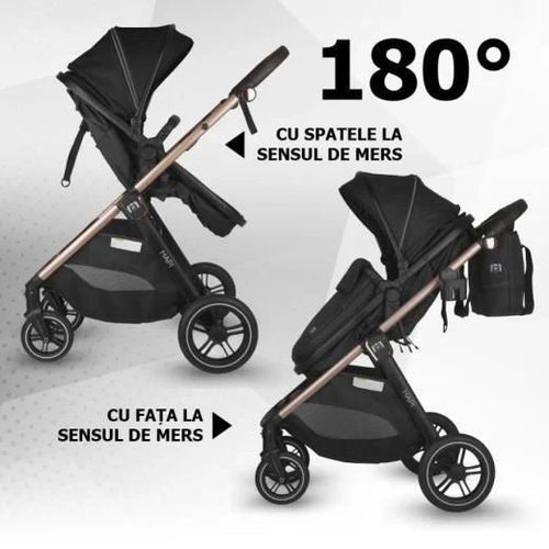 cumpără Сărucior pentru copii Coccolle Hapi Soley H2003 Carucior 3/1, Jet Black în Chișinău 