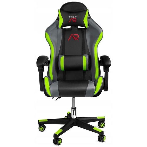 cumpără Fotoliu de birou Jumi CM-439955 ARAGON, Negru/verde/gri în Chișinău 