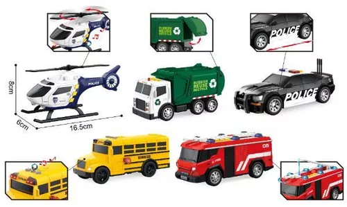 cumpără Mașină Wenyi WY1108A-5 1:32 Set vehicule servicii urbane cu fricțiune (lumini/sunete) în Chișinău 
