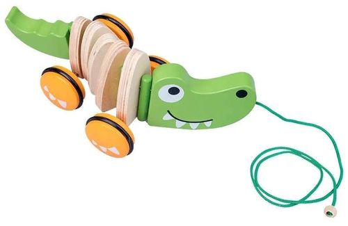 cumpără Jucarie de tras și împins Tooky Toy 36868 crocodil din lemn în Chișinău 