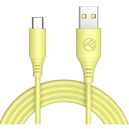 cumpără Cablu telefon mobil Tellur TLL155400 Cable silicone USB to Type-C, 3A, 1m, yellow în Chișinău 