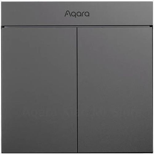купить Выключатель электрический Aqara by Xiaomi ZNQBKG25LM Grey H1M - 2 клавиши (c нулём) квадратный подрозетник в Кишинёве 