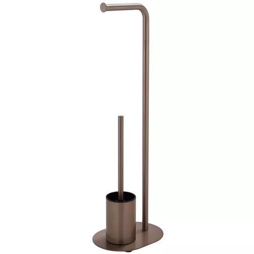 cumpără Accesoriu pentru WC Bisk 08619 Suport stationar p/u hirtie igienica cu perie WC (aur-roz) în Chișinău 
