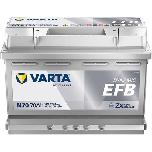 купить Автомобильный аккумулятор Varta 70AH 760A(EN) клемы 0 (278x175x190) S6 008 EFB (570500076K262) в Кишинёве 