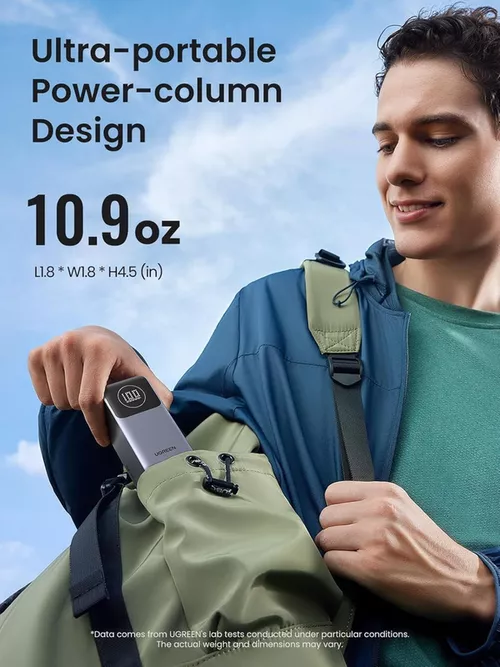 купить Аккумулятор внешний USB (Powerbank) Ugreen 35526B Nexode Flight Approved 12000mAh, Grey в Кишинёве 