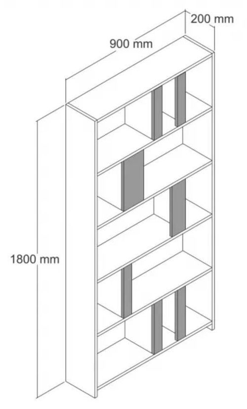 купить Офисный стеллаж Trendy Lima, Nuc, Antracit 90x180x20cm, raft de carti в Кишинёве 