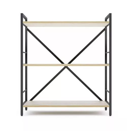 купить Офисный стеллаж Nex Home Raft metalic Loft 900x800x400mm, 3 polite PAL, Anthracite/Oak Artisan в Кишинёве 