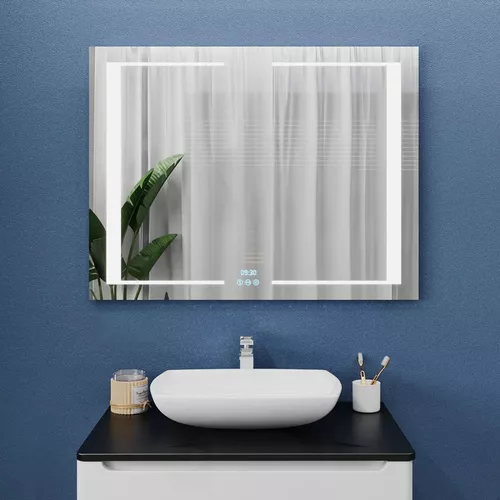 cumpără Oglindă baie Bayro Sirius 1000x800 LED 3C touch c подогревом, часами и термометром în Chișinău 
